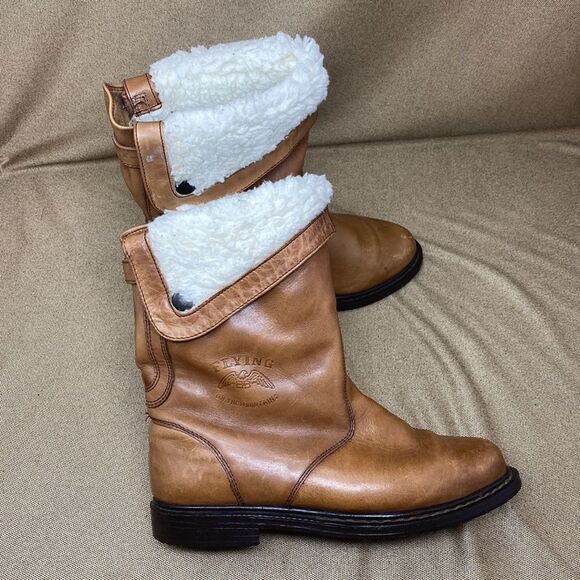 Genuine Tan Leather Fleece Lined Boots - Picture 5 of 12